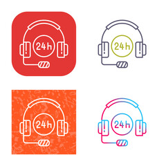 24 Hours Support Icon Design
