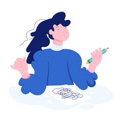 Obraz premium Character based flat illustration of relaxing therapy 