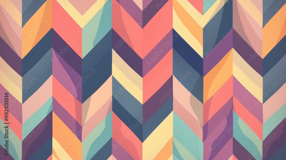 Poster colorful geometric vector pattern with seamless triangle mosaic for trendy retro backdrop
