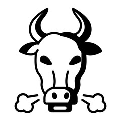 An ox head icon in linear style 