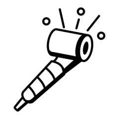 A party horn icon designed in line style  