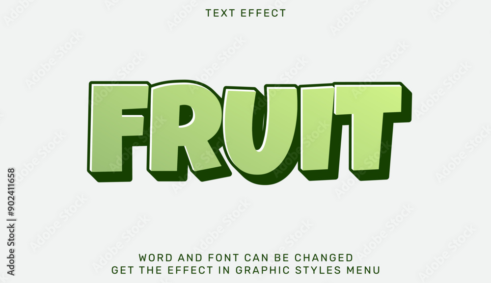 Poster fruit text effect template in 3d design