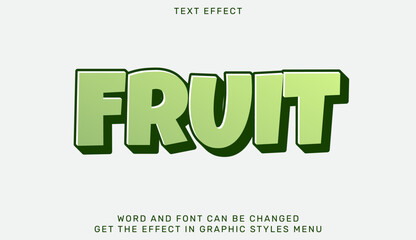 Fruit text effect template in 3d design