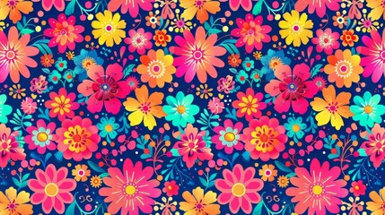Endless blooming floral tapestry for joyful design projects