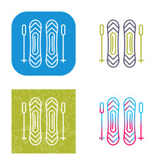 Ski Sticks Icon Design