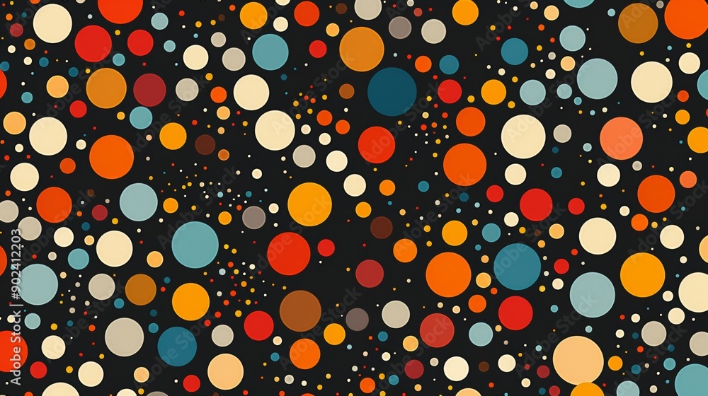 Poster colorful vector circle pattern wallpaper with retro dots