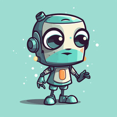 Robot Abstract Vector Design Illustration.