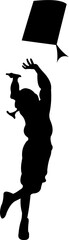 Child Flying Kite Silhouette