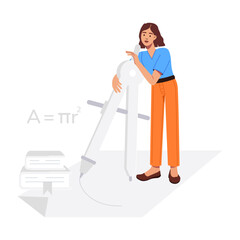 A flat style illustration of math study 

