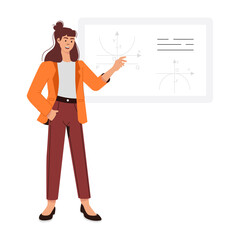 A graph presentation illustration in flat style 

