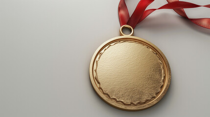 gold medal mock-up isolated on background