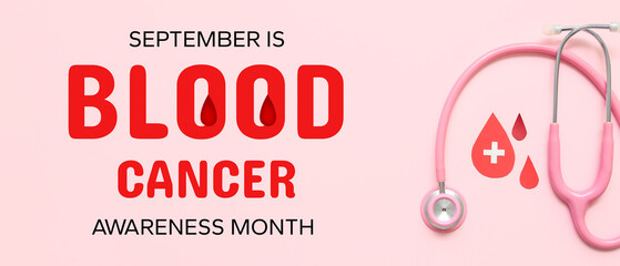 Paper blood drops with stethoscope on pink background. World Donor Day