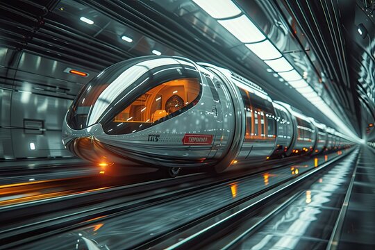 Hyperloop pod in a test tunnel, illustrating next-gen rapid transit systems