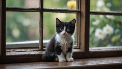 cat on window sill