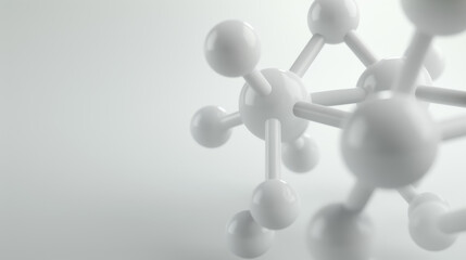 Obraz premium A sleek low poly wireframe model of a molecule stands out against a clean white background, showcasing intricate design.