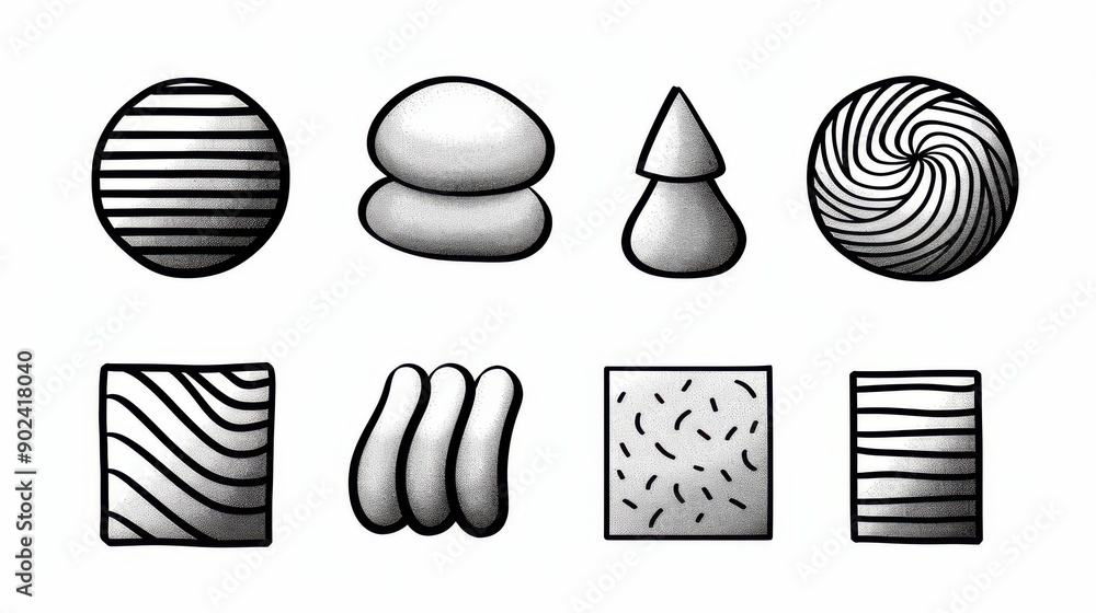 Poster vibrant set of vector shapes and doodles perfect for enhancing any modern design project with contem