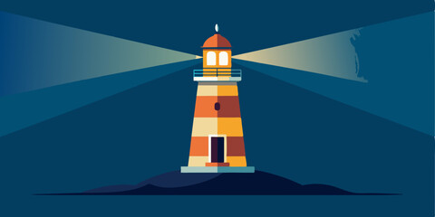 Modern Abstract Lighthouse Design: Shining Beam Symbolizing Hope and Direction