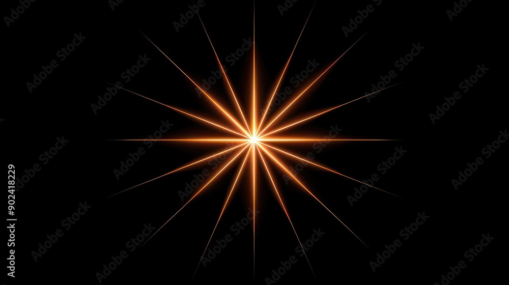 Poster a striking lens flare graphic element dancing in a dark void, creating a captivating visual with viv