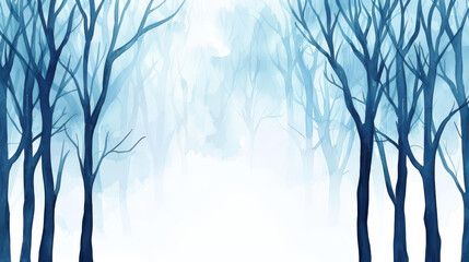 Experience the serene beauty of a delicate forest scene with this enchanting watercolor illustration on a crisp white background.