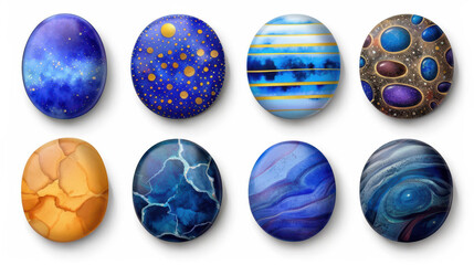 Beautiful watercolor birthstones for Libra, featuring healing crystals like lapis lazuli, opal, and jade in a stunning display.