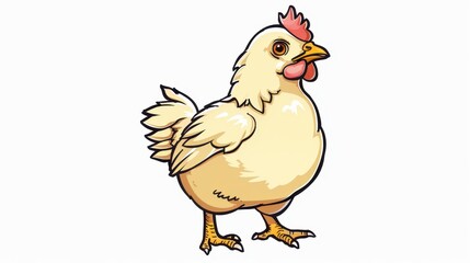 Fototapeta premium A cute chick illustration in soft watercolor hues, capturing the essence of spring and innocence in a charming way.