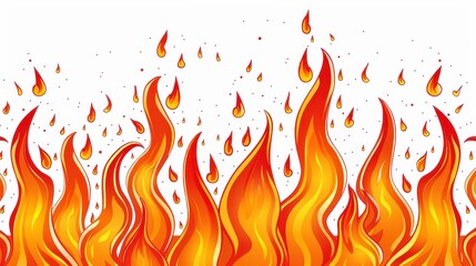 Vivid fire flames captured on a white background, perfect for a tribal tattoo design inspiration.
