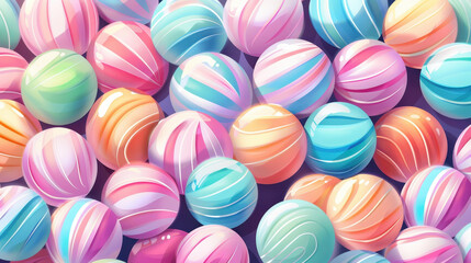 Fototapeta premium Vivid candy illustration featuring a delightful array of tasty sweets and sugary treats that will make your mouth water