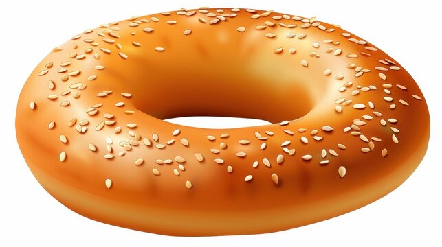recommend clip art: Enjoy the detailed illustration of a fresh bagel topped with sesame seeds, perfect for bakery lovers and foodies.