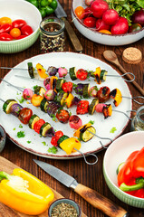 Vegetables kebabs on skewers