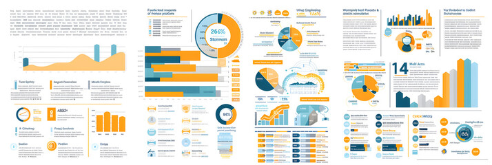 Professional Executive Summary Infographic with Business Metrics, Trends, and Strategic Objectives