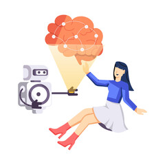 Medical hologram technology, flat style illustration

