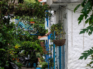 Doradal colombian santorini pictoresque village white and blue house greek greece style in Colombia
