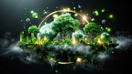 Sustainable development goals and strategies for green technology eco concept clean energy and environmental protection