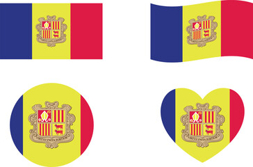 Flag of andorra. Set of flags. Vector Collection of flag
