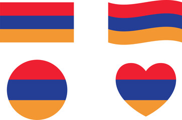 Flag of Armenia. Set of flags. Vector Collection of flag