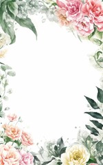 Fototapeta premium flores silvestres en acuarela sobre fondo blanco