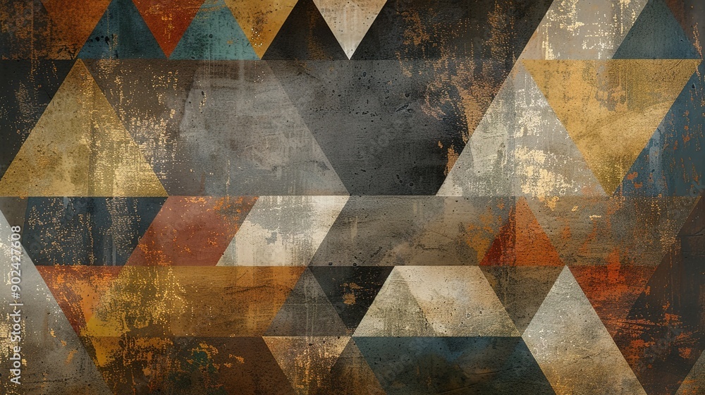 Wall mural metal geometric wallpaper