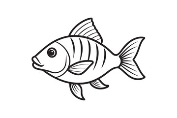 Fish line art vector illustration-3