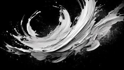 Abstract black in splash, paint, brush strokes, stain grunge isolated on white background. Generated image