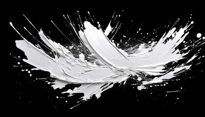 Abstract black in splash, paint, brush strokes, stain grunge isolated on white background. Generated image
