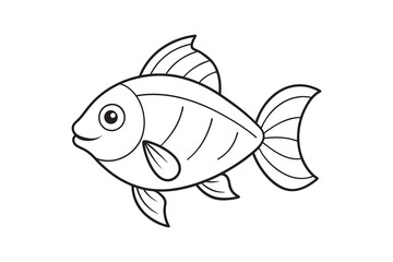 Fish line art vector illustration-3