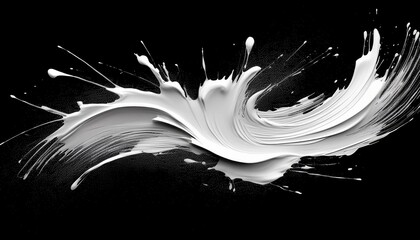 Abstract black in splash, paint, brush strokes, stain grunge isolated on white background. Generated image