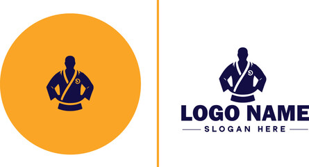 Martial arts school icon Dojo Martial arts academy Karate school flat logo sign symbol editable vector