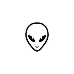 Extraterrestrial alien head icon isolated on white background