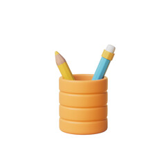 3d rendering cartoon stationery element