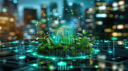 Corporate report highlighting ESG metrics within the green energy industry, highlighting sustainable business practices.