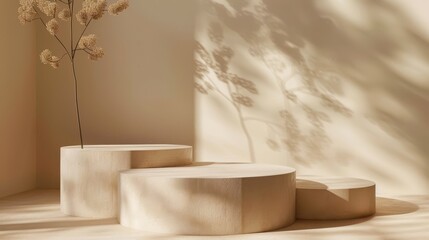 A white room with a large shadow of a tree on the wall