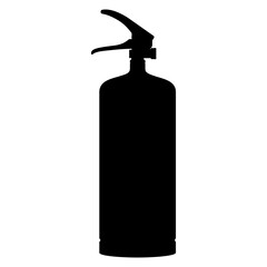 Set of extinguishers icon isolated on white background. Different types of handle extinguishers, water, carbon dioxide, foam, powder and wet chemicals. Silhouette icons, vector illustration.