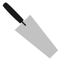 Set of spatula, isolated on a white background. Plaster spatula. Putty Knife. Construction tool. Spackling instrument. Spatula for finishing work. Silhouette black icons, vector illustration.