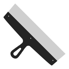 Set of spatula, isolated on a white background. Plaster spatula. Putty Knife. Construction tool. Spackling instrument. Spatula for finishing work. Silhouette black icons, vector illustration.